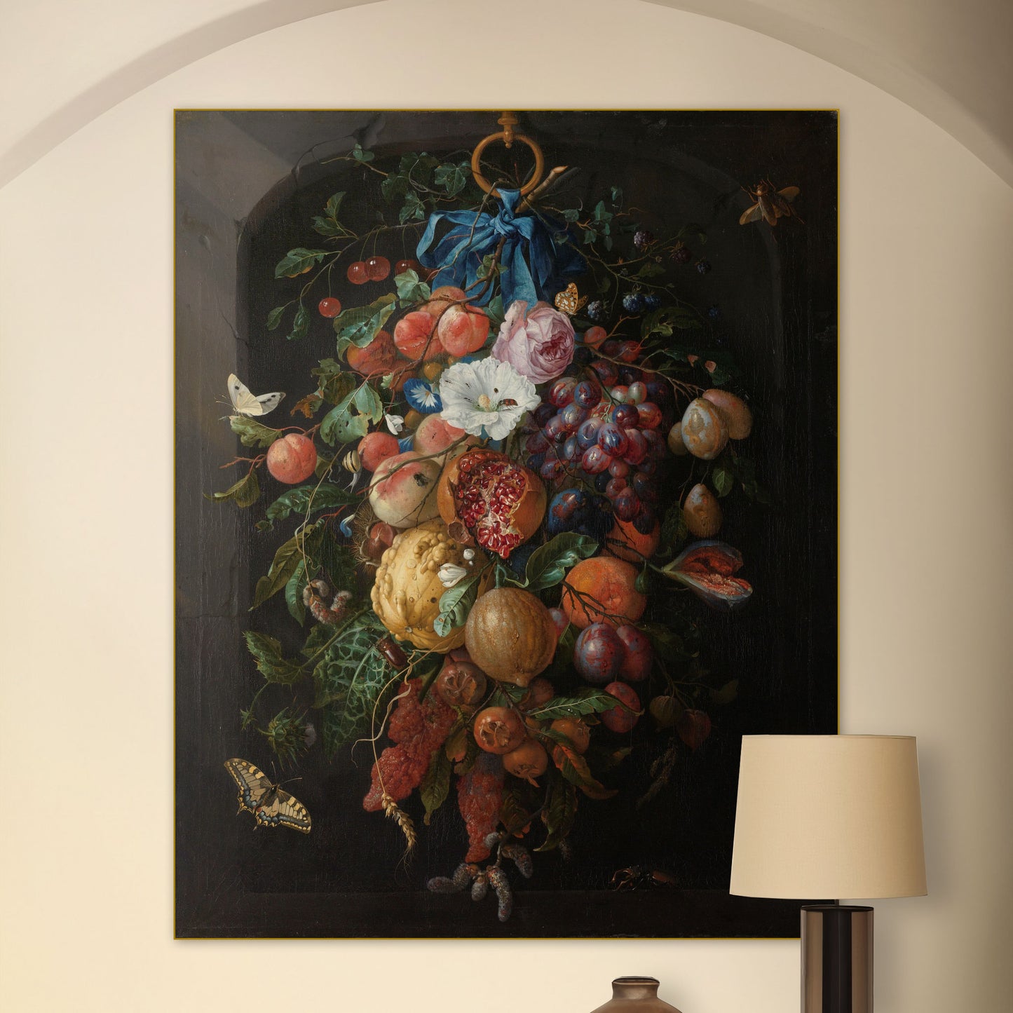 Festoen van Vruchten en Bloemen - Stillevens - Muurstatuur