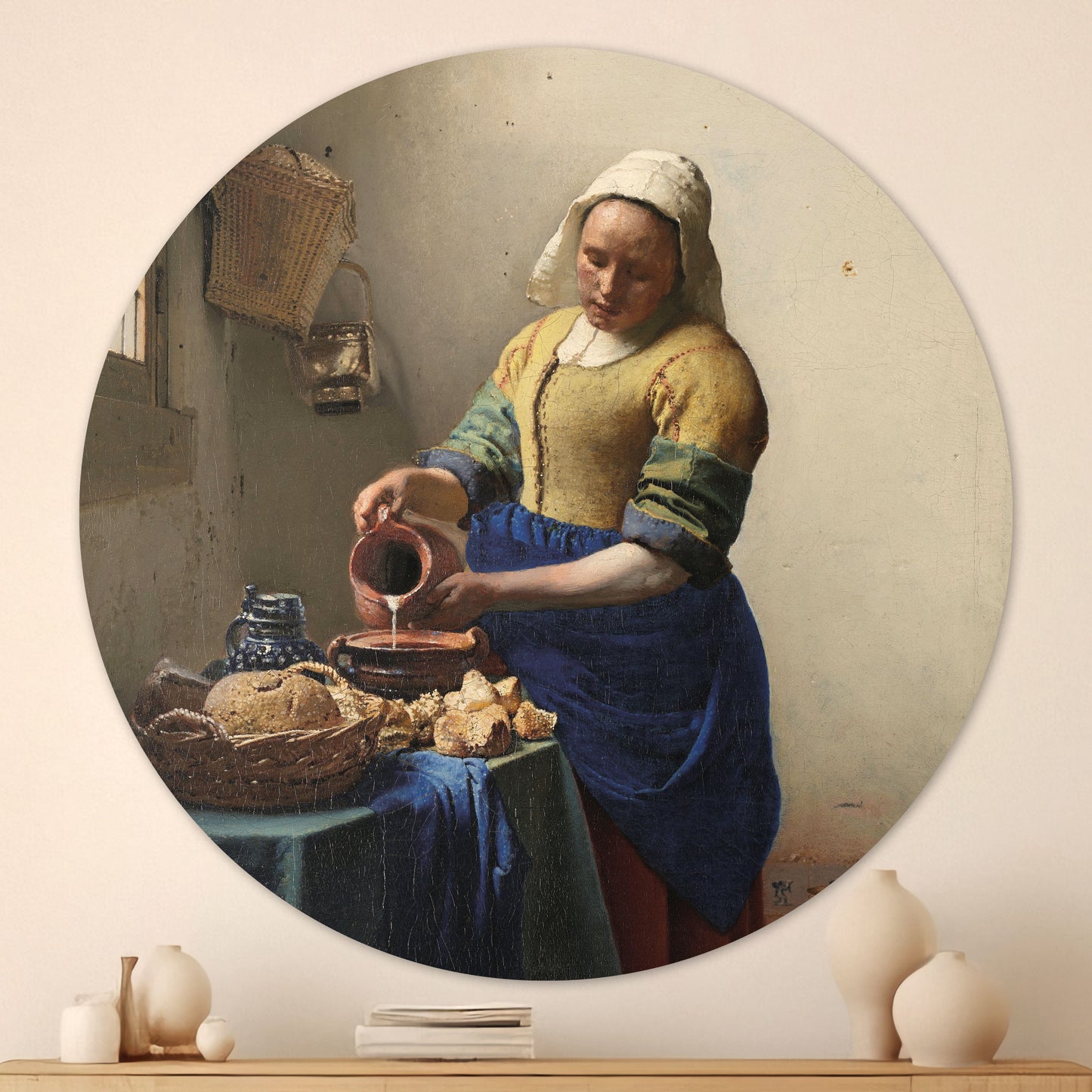 Het Melkmeisje - Meesterwerken - Muurstatuur