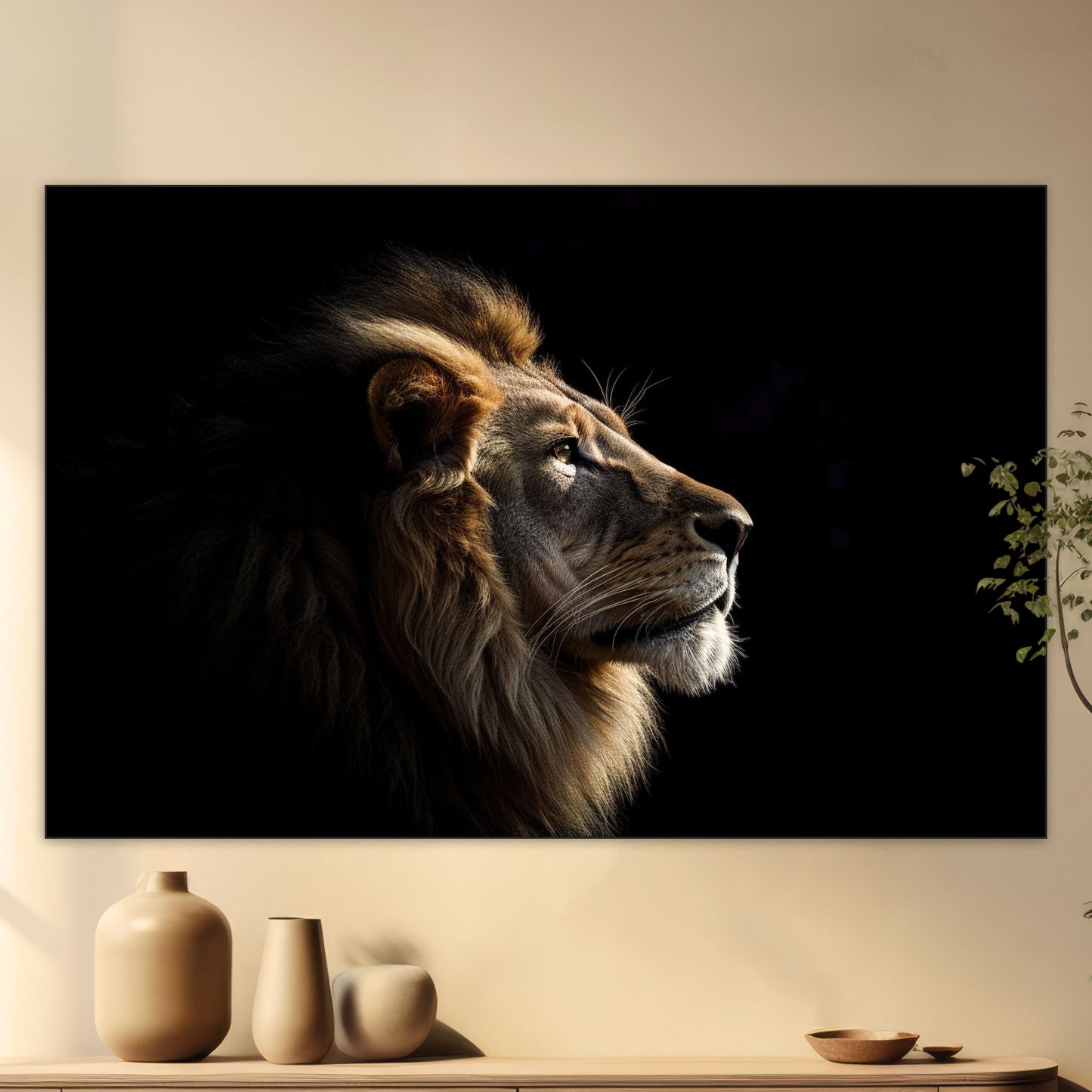 Portret van een Leeuw - Fotografie - Muurstatuur