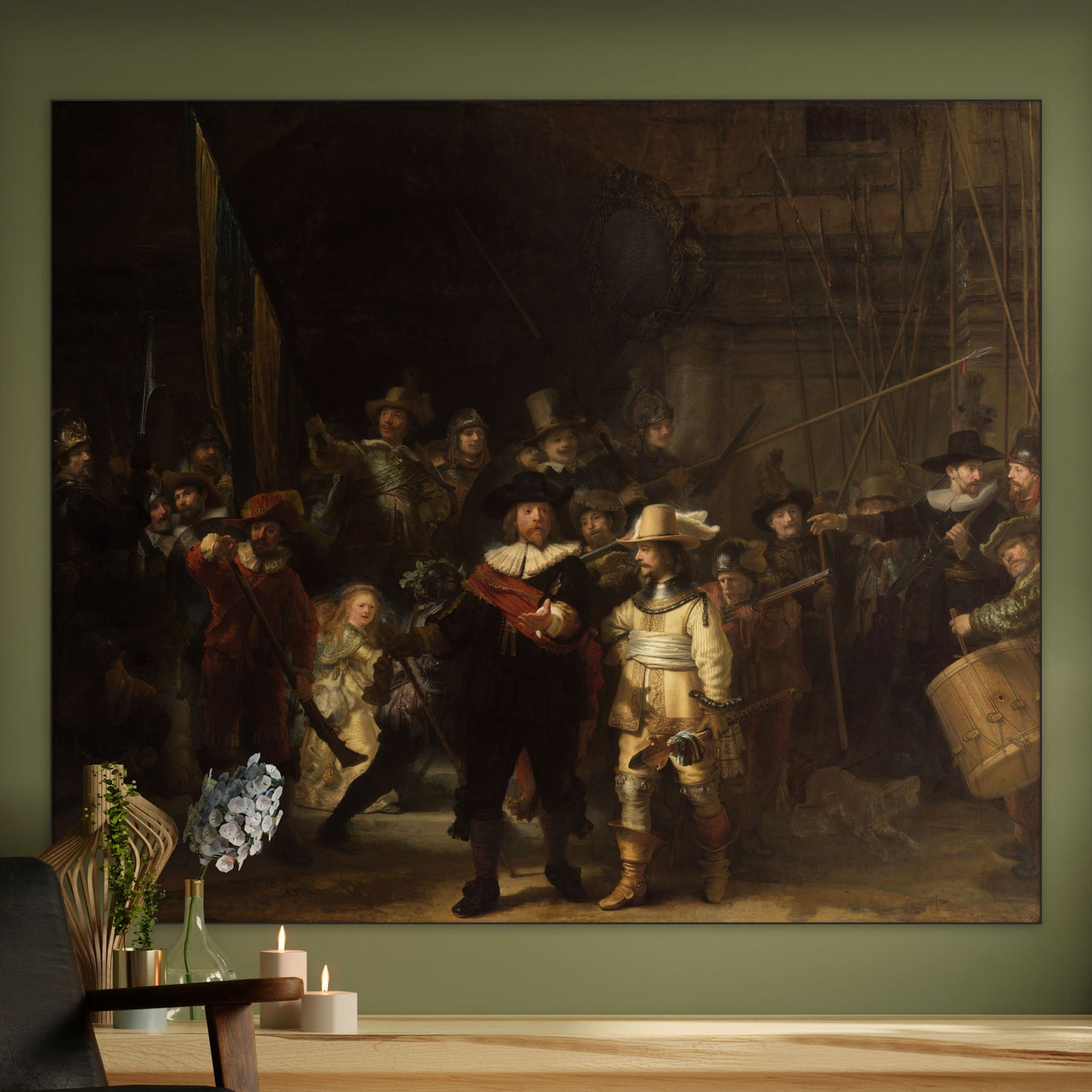 De Nachtwacht - Meesterwerken - Muurstatuur