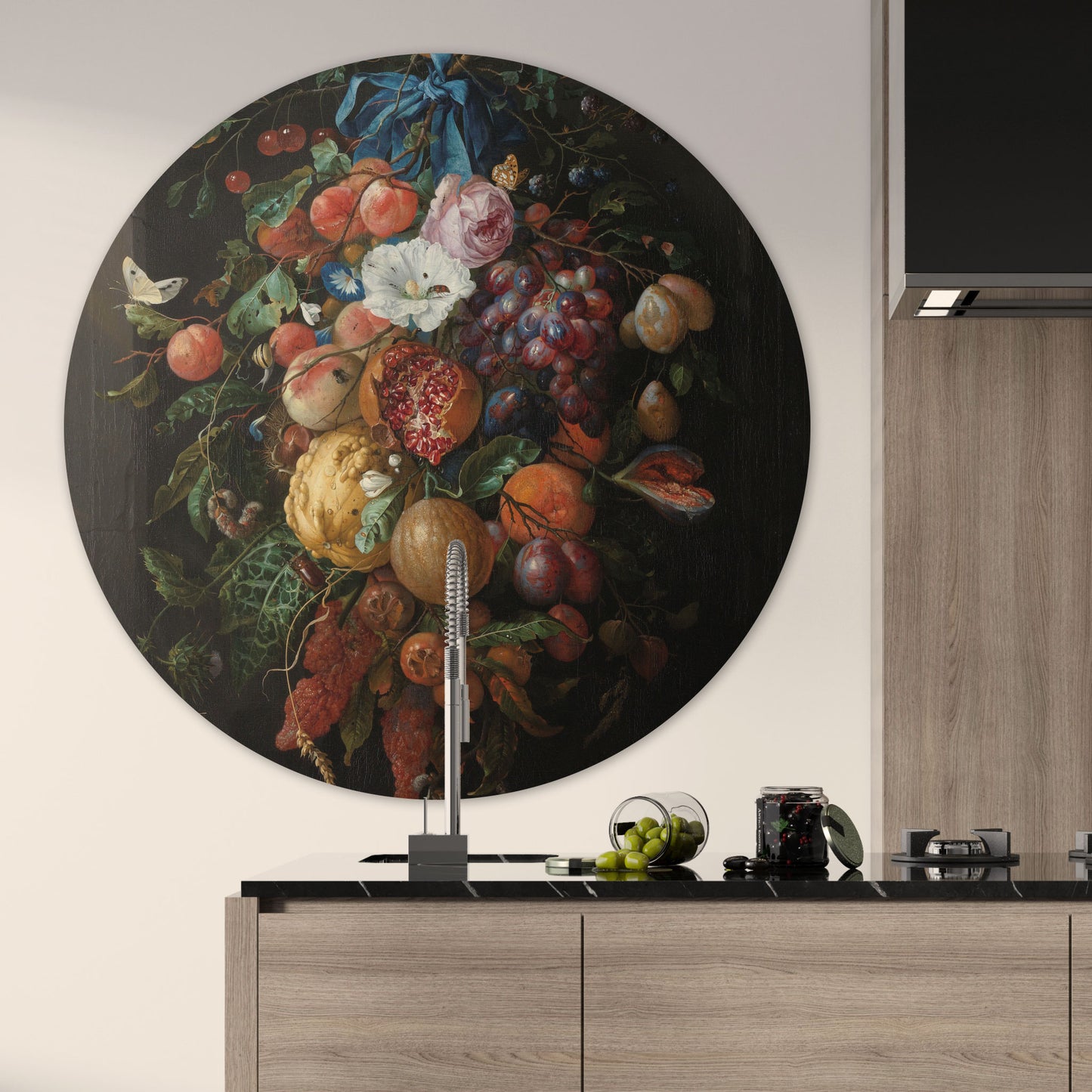 Festoen van Vruchten en Bloemen - Stillevens - Muurstatuur