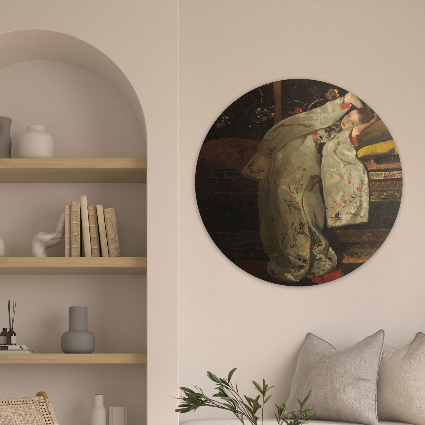 Meisje in Witte Kimono - Meesterwerken - Muurstatuur