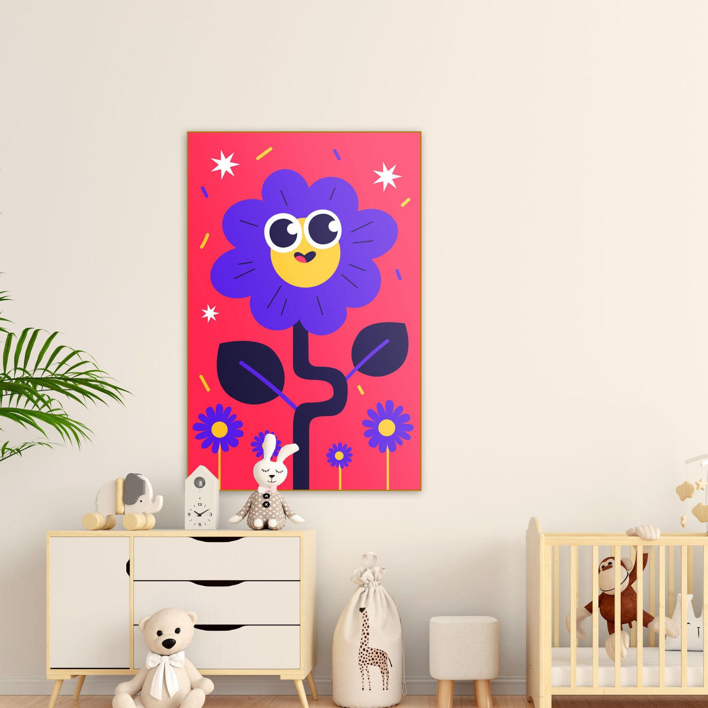 Smiley Flower - Kinderkamer - Muurstatuur