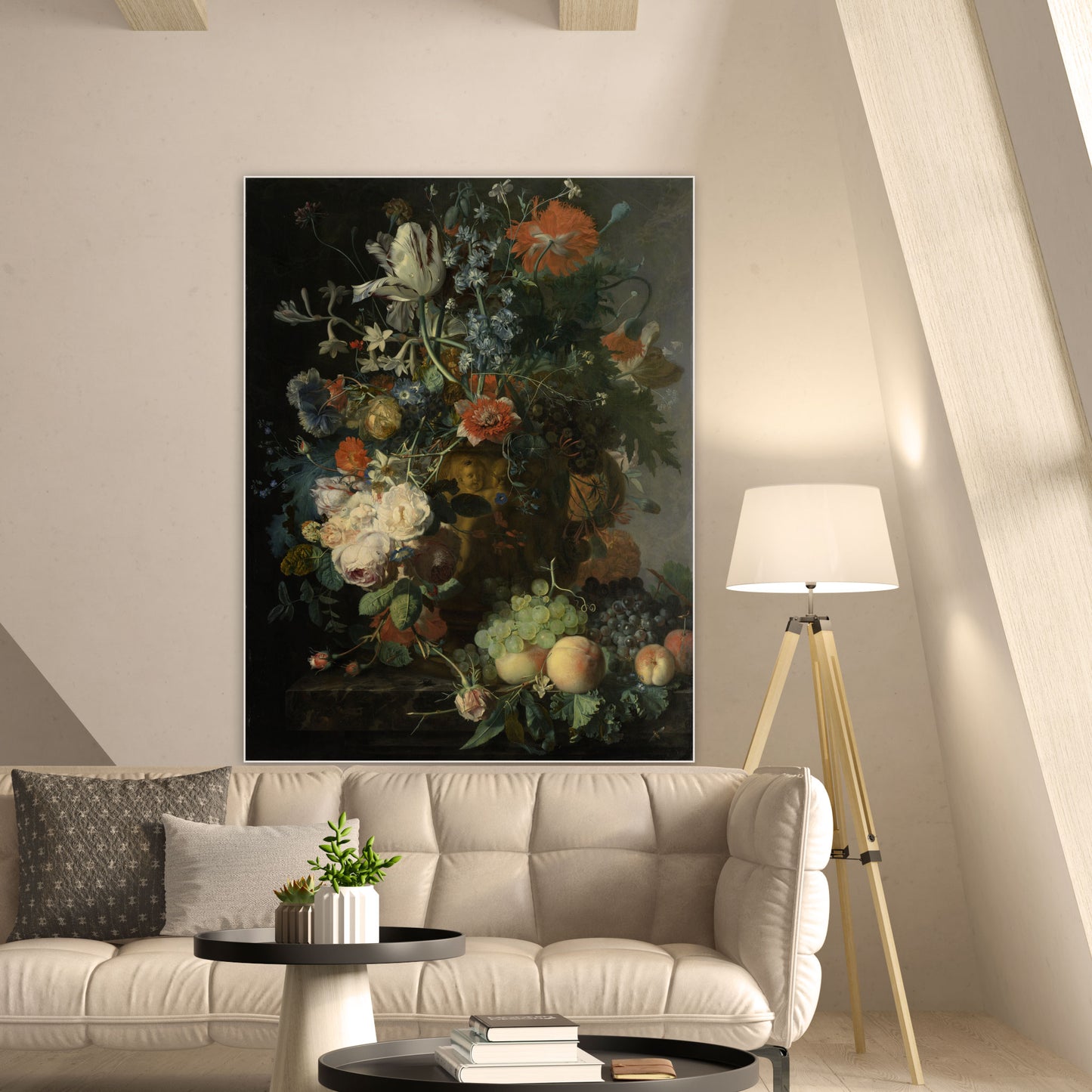 Stilleven met Bloemen en Vruchten II - Stillevens - Muurstatuur