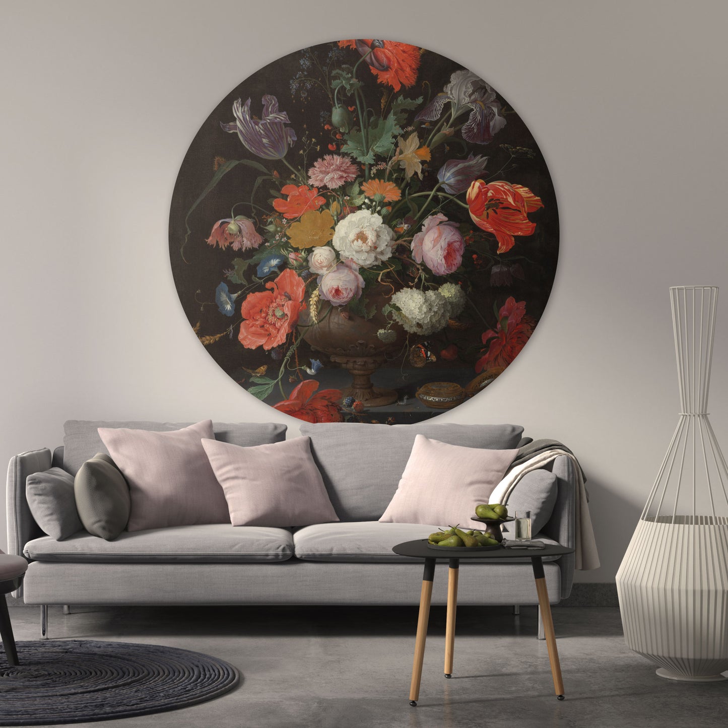 Stilleven met Bloemen en een Horloge - Stillevens - Muurstatuur