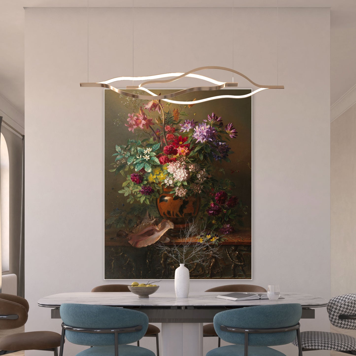 Stilleven met Bloemen in een Griekse Vaas - Stillevens - Muurstatuur