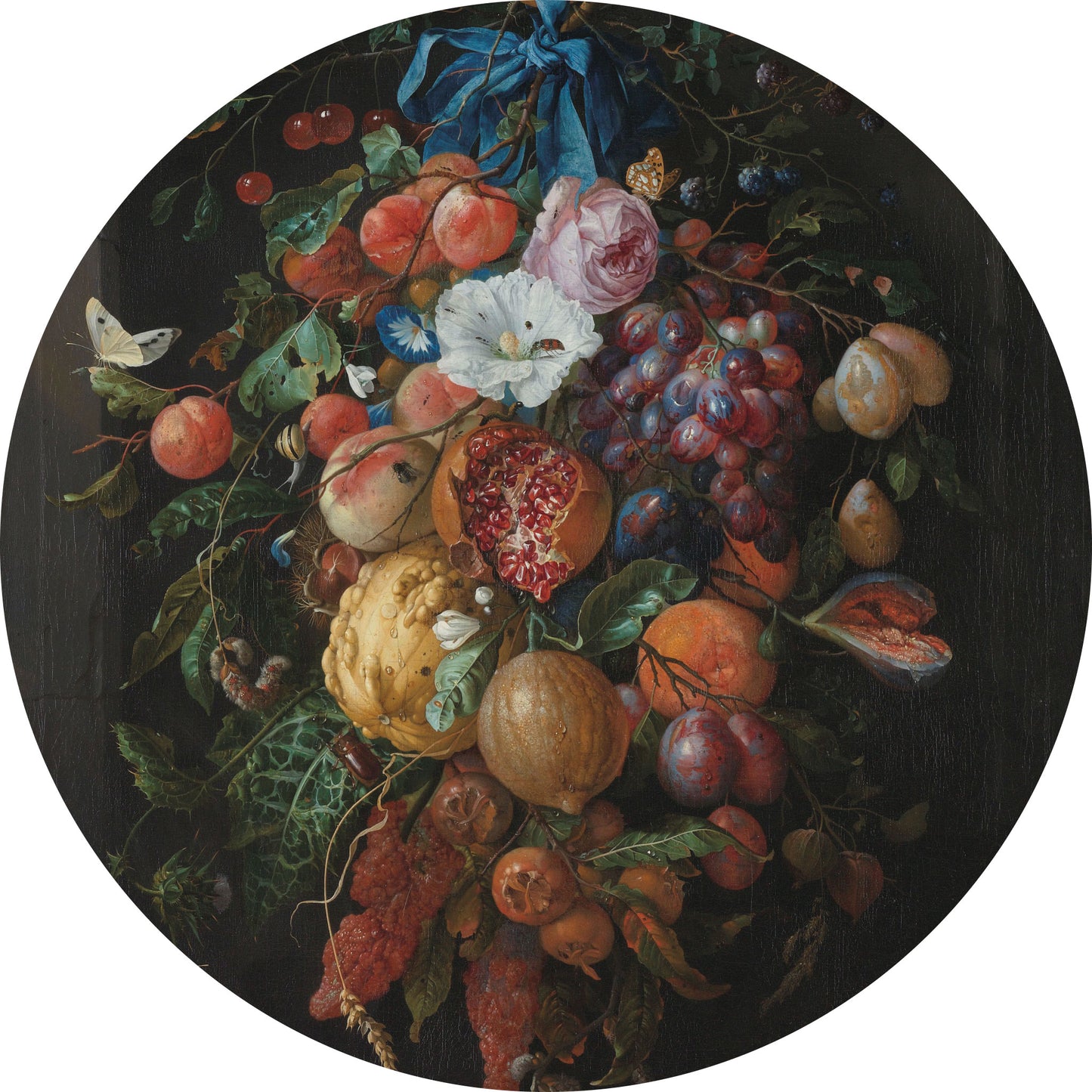 Festoen van Vruchten en Bloemen - Stillevens - Muurstatuur