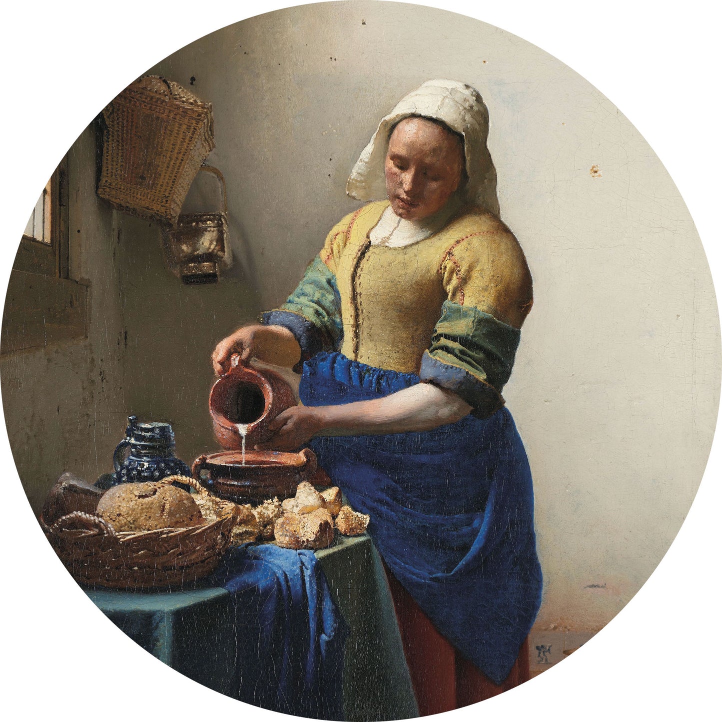 Het Melkmeisje - Meesterwerken - Muurstatuur