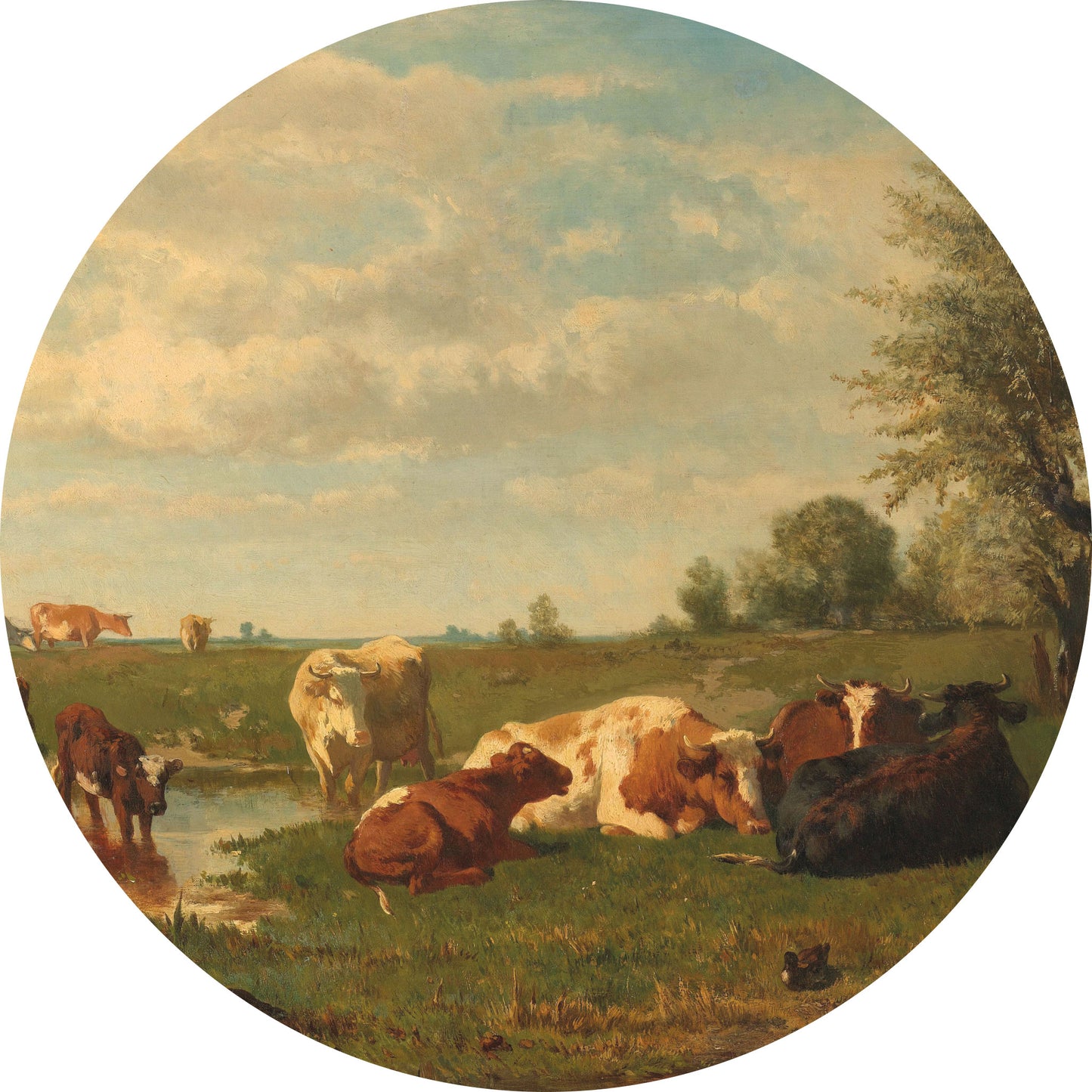 Koeien in de Weide - Meesterwerken - Muurstatuur