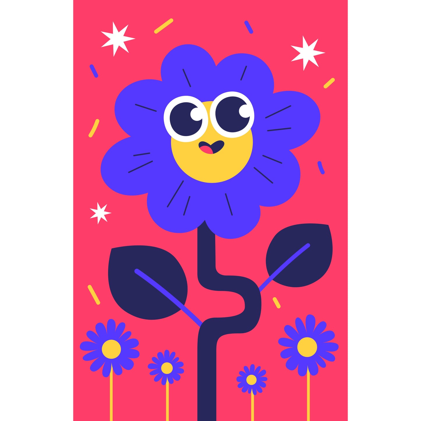 Smiley Flower - Kinderkamer - Muurstatuur