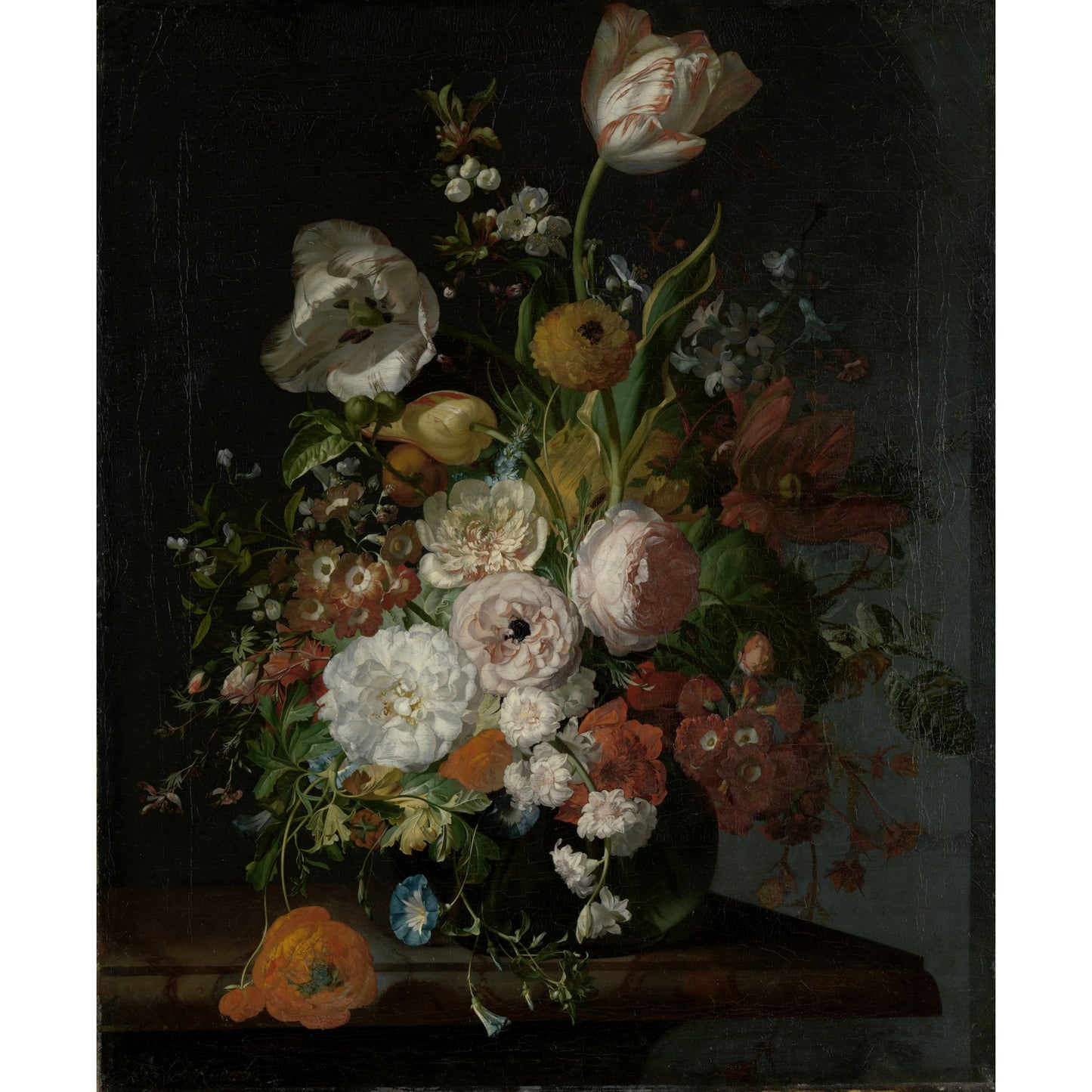 Stilleven met Bloemen in een Glazen Vaas I - Stillevens - Muurstatuur