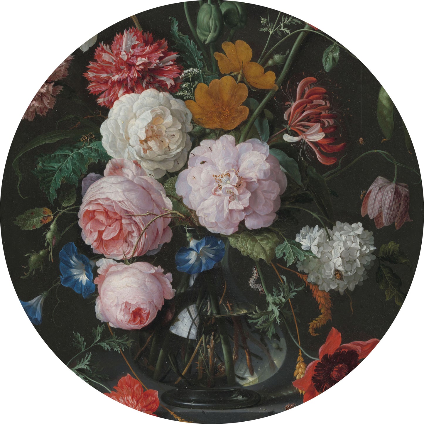 Stilleven met Bloemen in een Glazen Vaas II - Stillevens - Muurstatuur