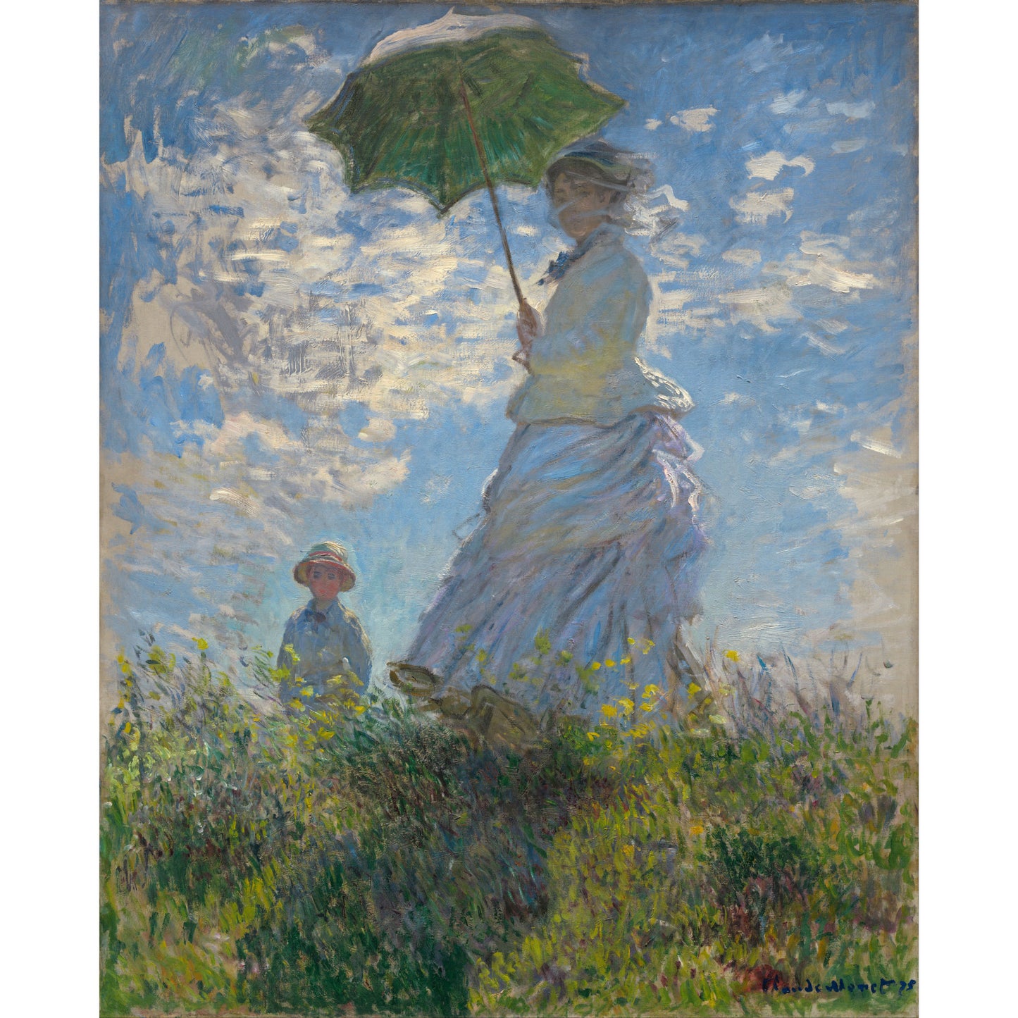 Vrouw met Parasol - Meesterwerken - Muurstatuur