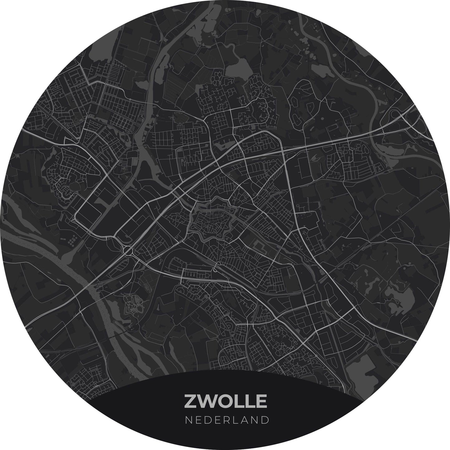 Zwolle - Kaarten - Muurstatuur