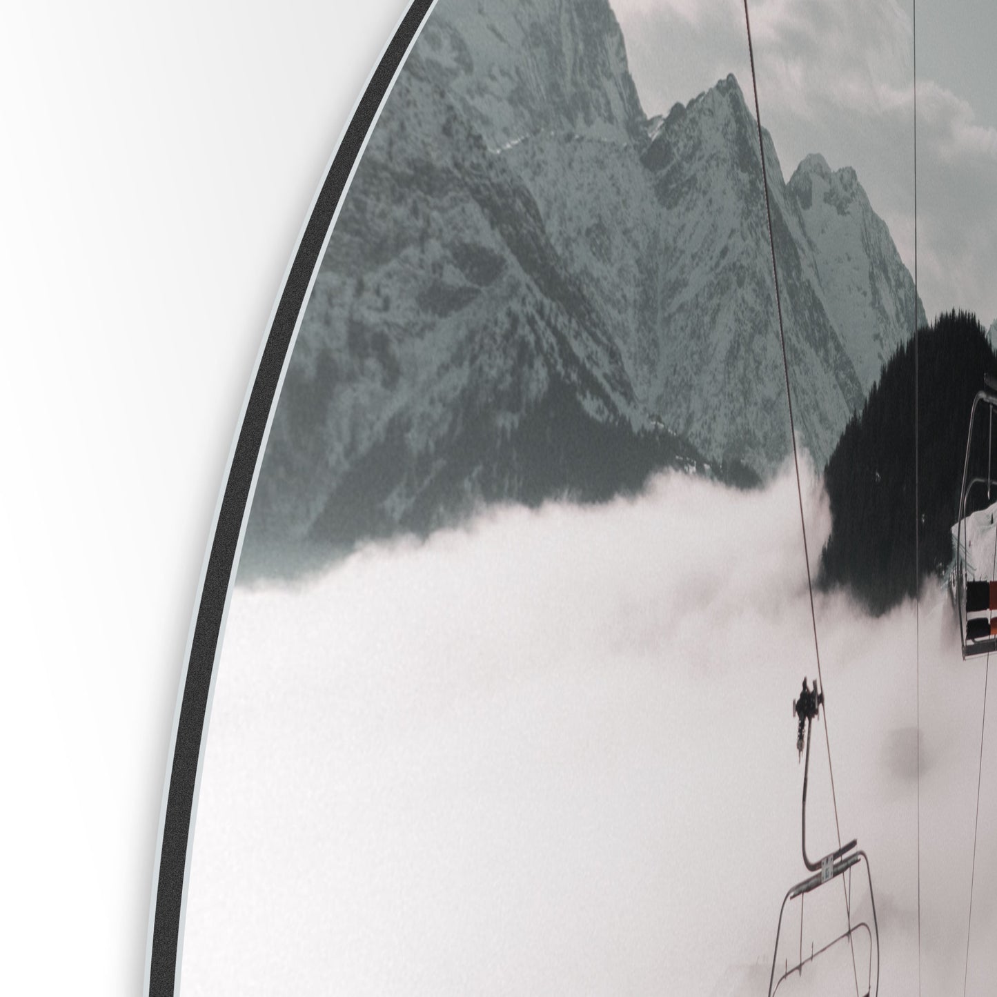 Skilift op Besneeuwde Berg - Fotografie - Muurstatuur