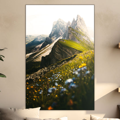 Bloemen en Bergen - Fotografie - Muurstatuur