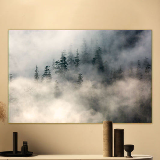 Bos in Mist - Fotografie - Muurstatuur
