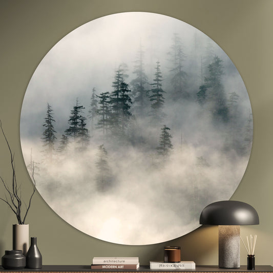 Bos in Mist - Fotografie - Muurstatuur
