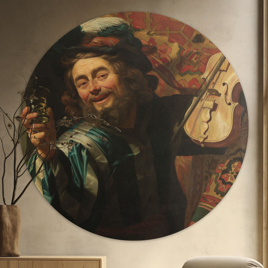 Een Vrolijke Vioolspeler - Meesterwerken - Muurstatuur