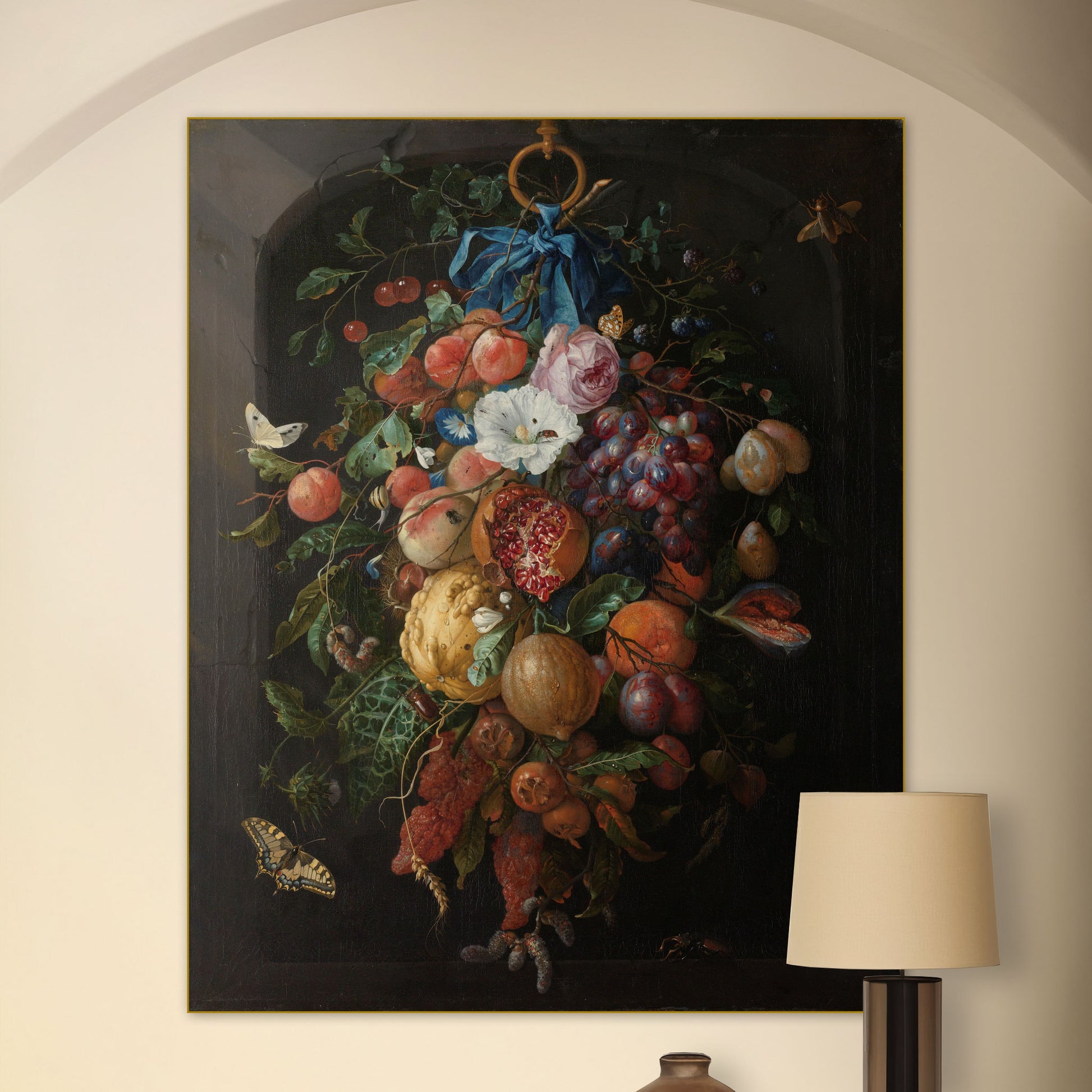 Festoen van Vruchten en Bloemen - Stillevens - Muurstatuur