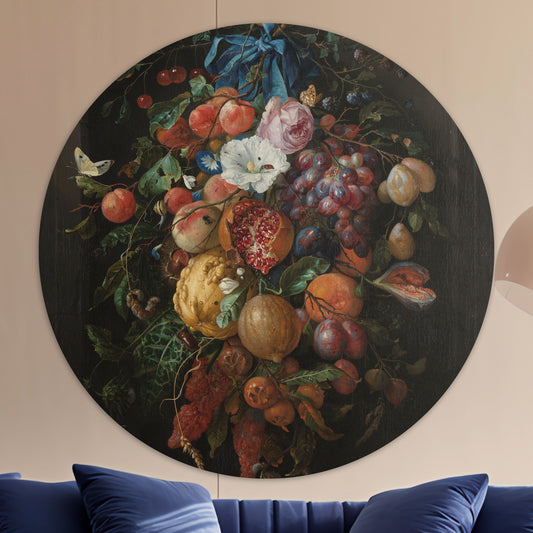 Festoen van Vruchten en Bloemen - Stillevens - Muurstatuur