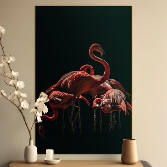 Flamingo's - Fotografie - Muurstatuur