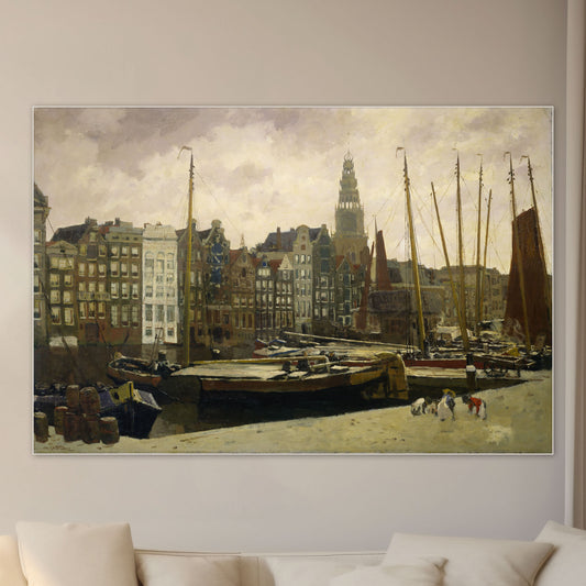Het Damrak te Amsterdam - Meesterwerken - Muurstatuur