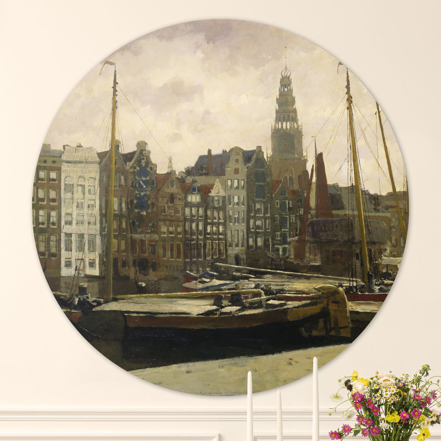 Het Damrak te Amsterdam - Meesterwerken - Muurstatuur