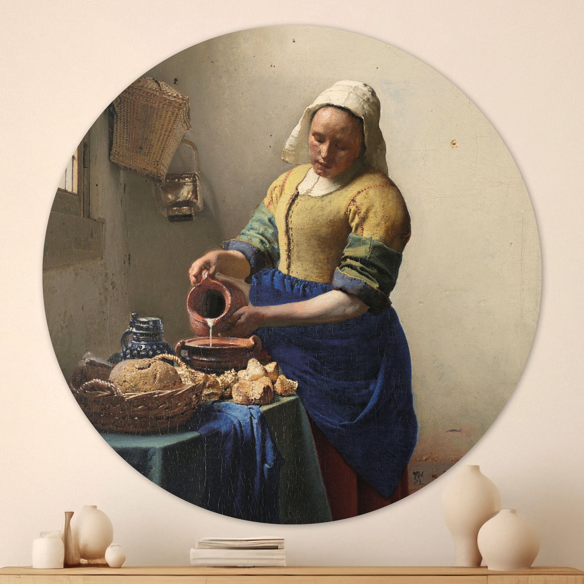 Het Melkmeisje - Meesterwerken - Muurstatuur