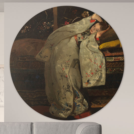 Meisje in Witte Kimono - Meesterwerken - Muurstatuur