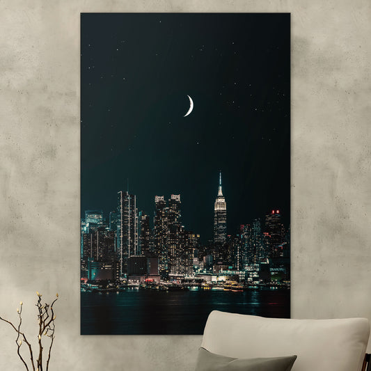New York bij Nacht - Fotografie - Muurstatuur