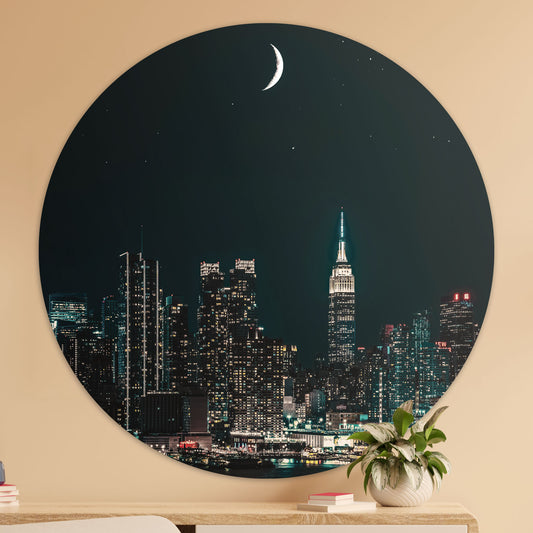 New York bij Nacht - Fotografie - Muurstatuur