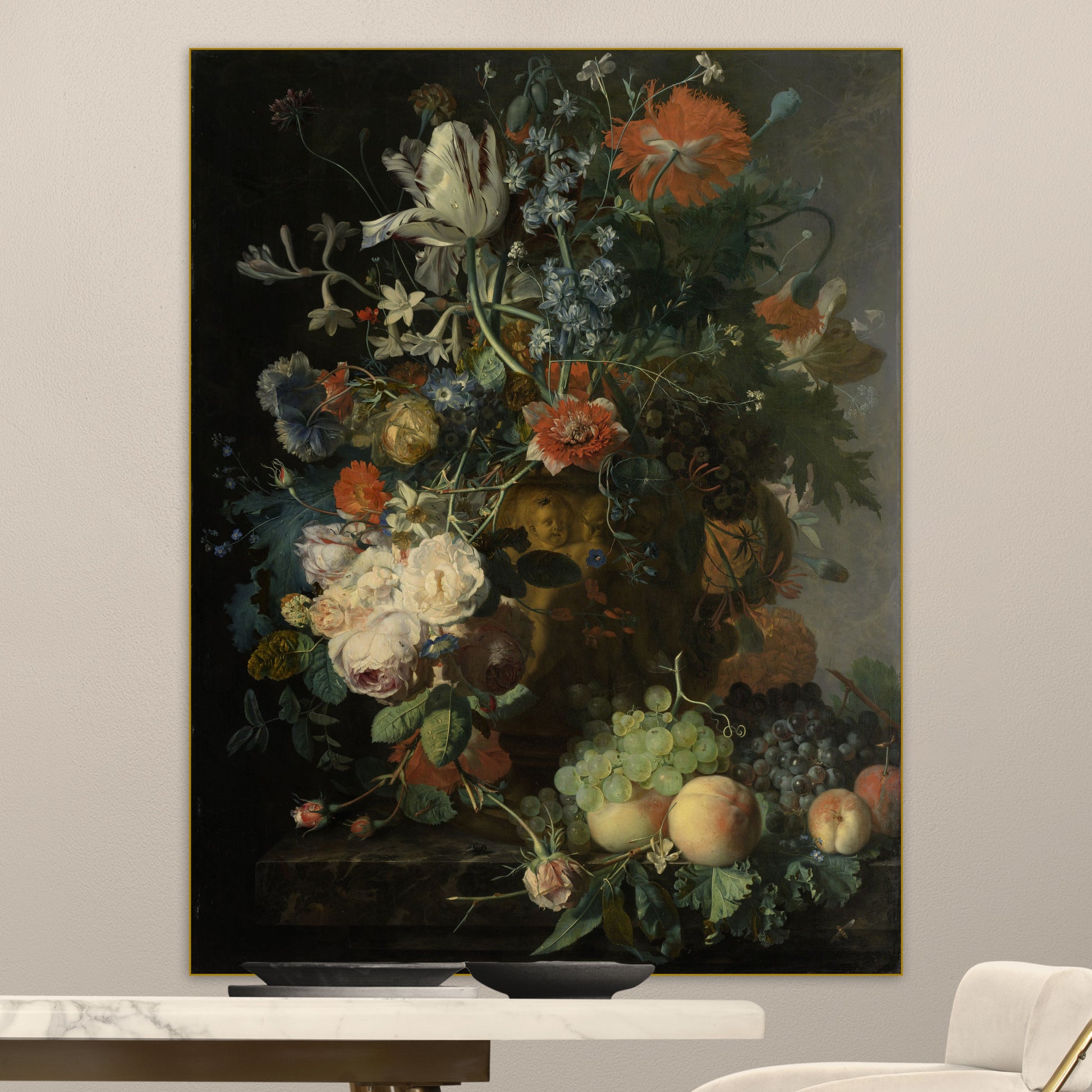 Stilleven met Bloemen en Vruchten II - Stillevens - Muurstatuur