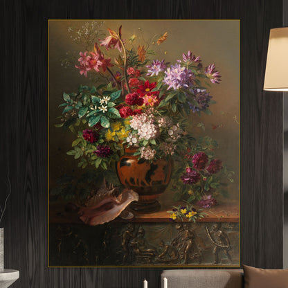 Stilleven met Bloemen in een Griekse Vaas - Stillevens - Muurstatuur