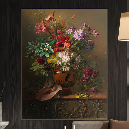 Stilleven met Bloemen in een Griekse Vaas - Stillevens - Muurstatuur