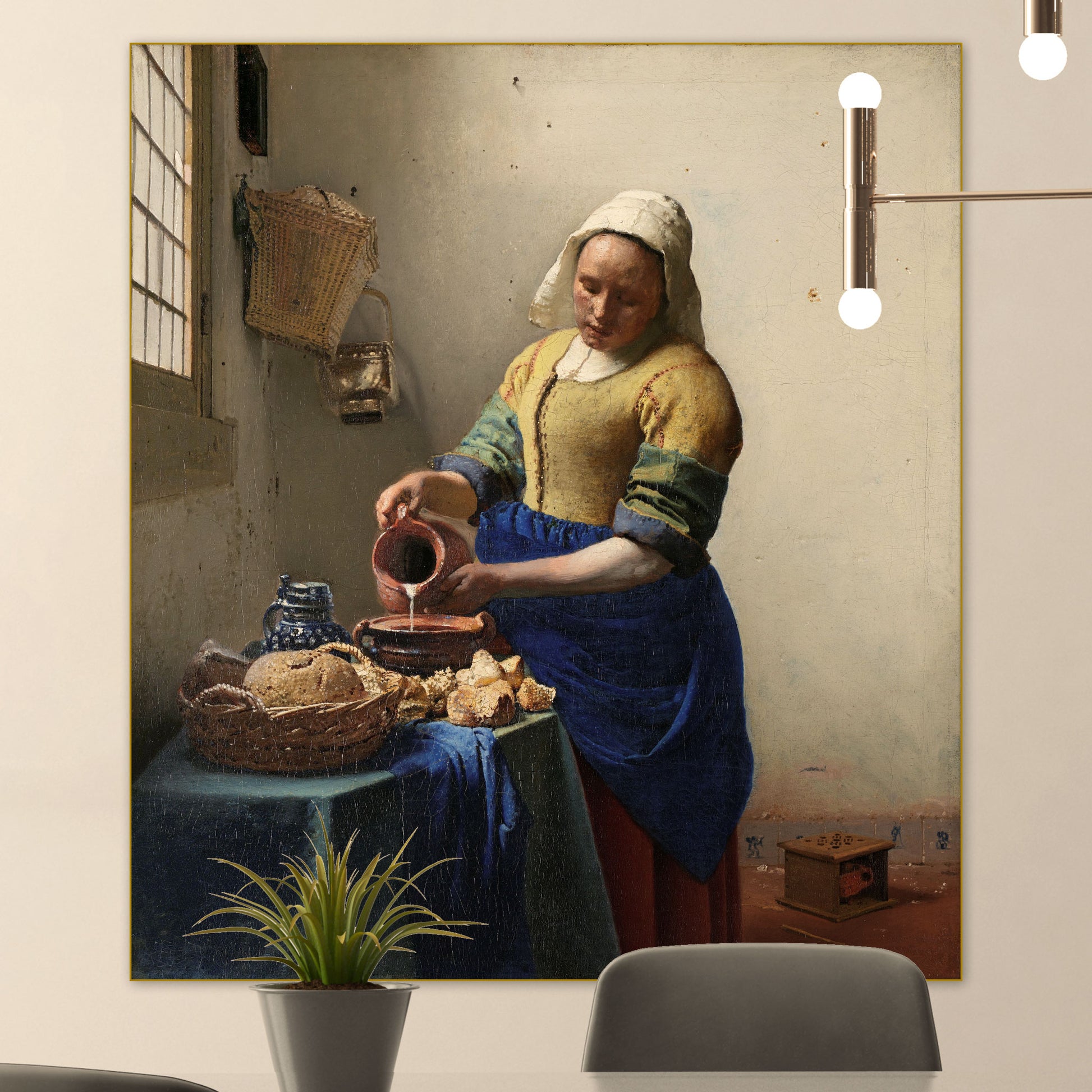 Het Melkmeisje - Meesterwerken - Muurstatuur