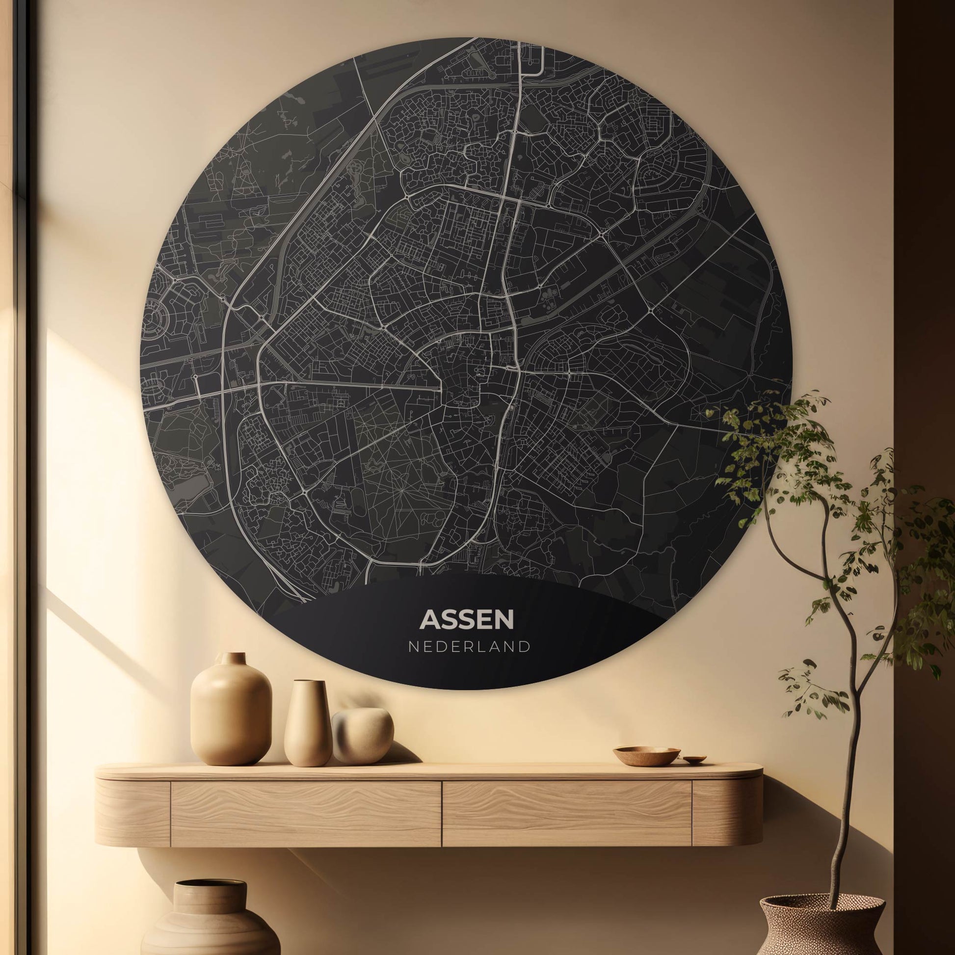 Assen - Kaarten - Muurstatuur