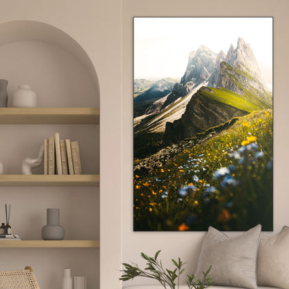 Bloemen en Bergen - Fotografie - Muurstatuur