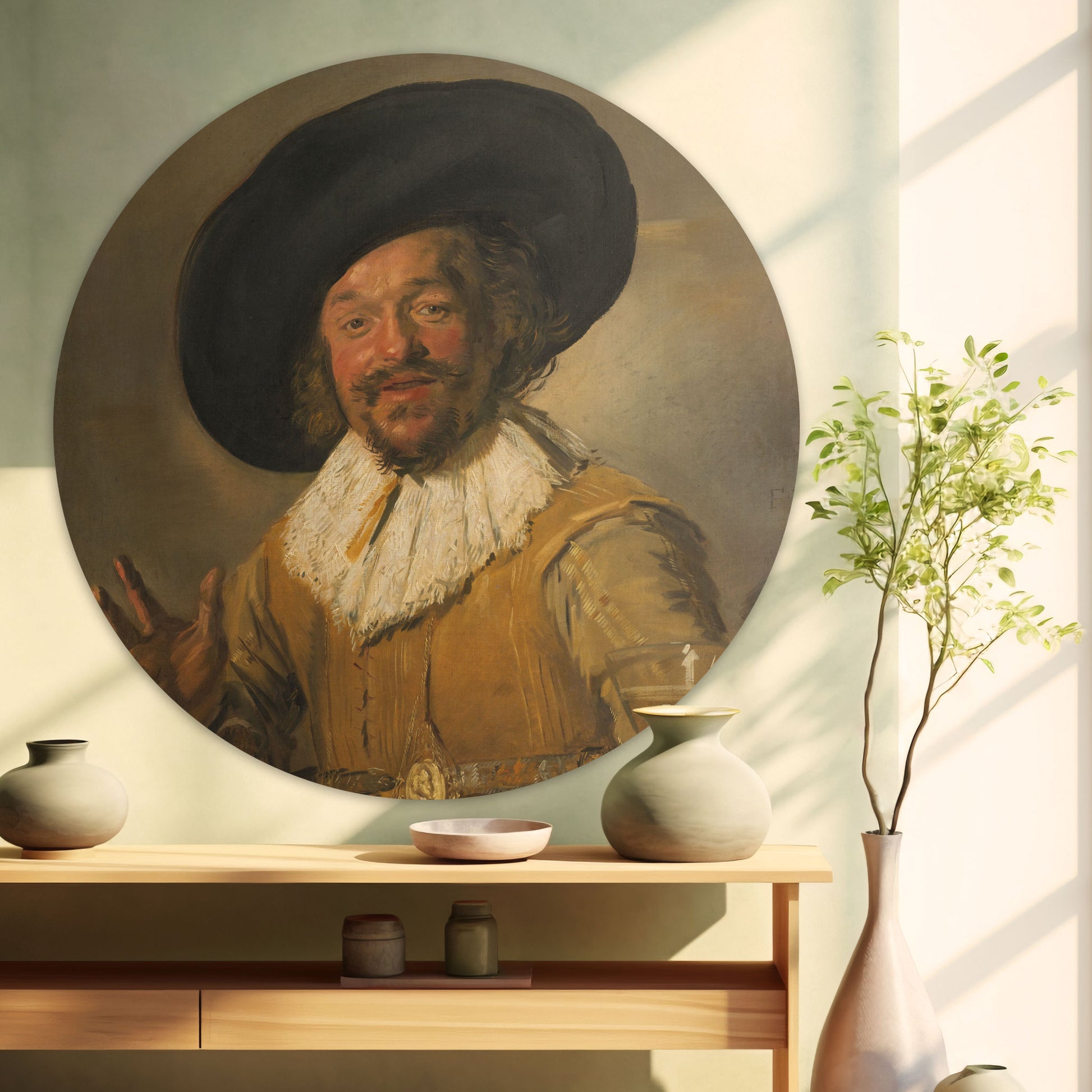 De Vrolijke Drinker - Meesterwerken - Muurstatuur