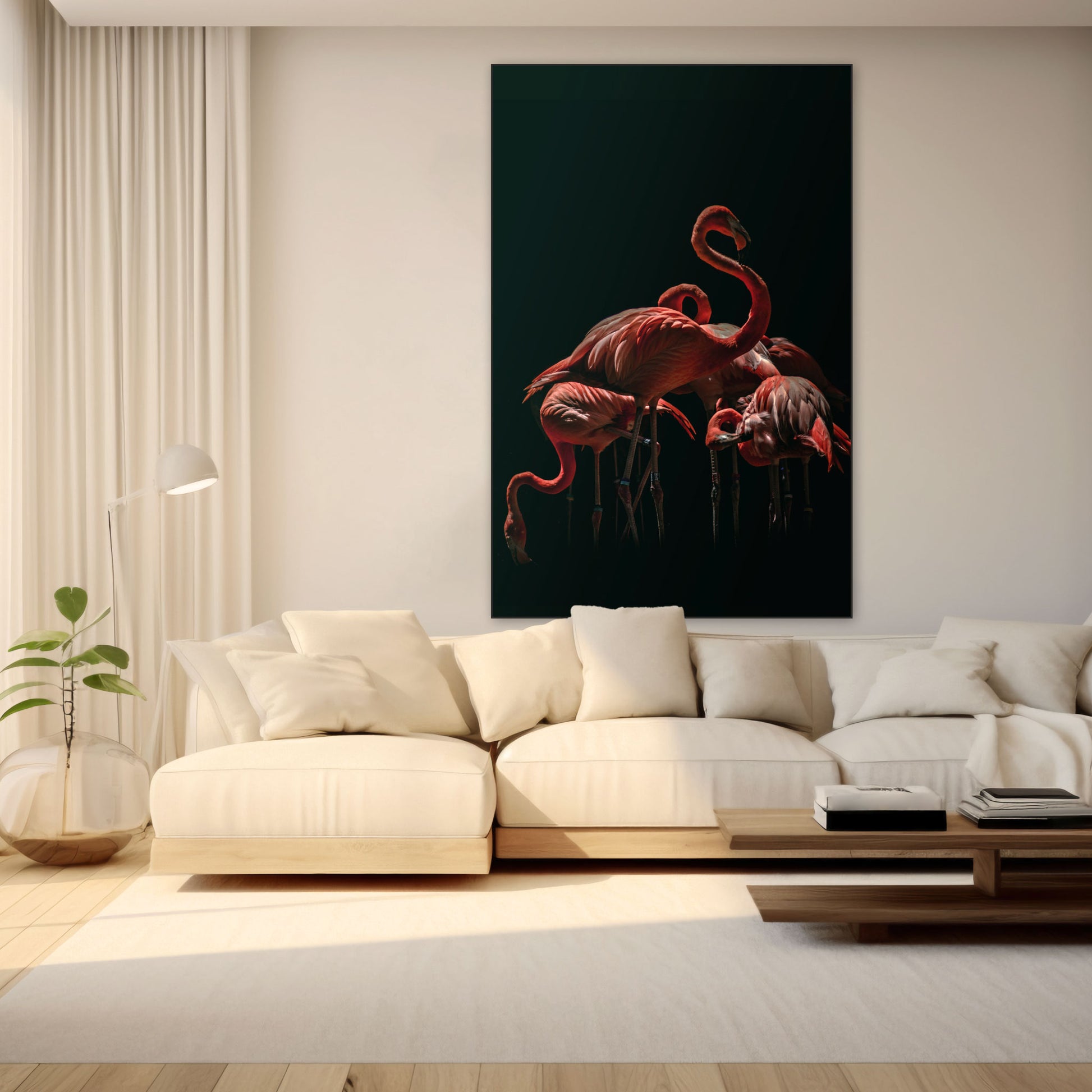 Flamingo's - Fotografie - Muurstatuur