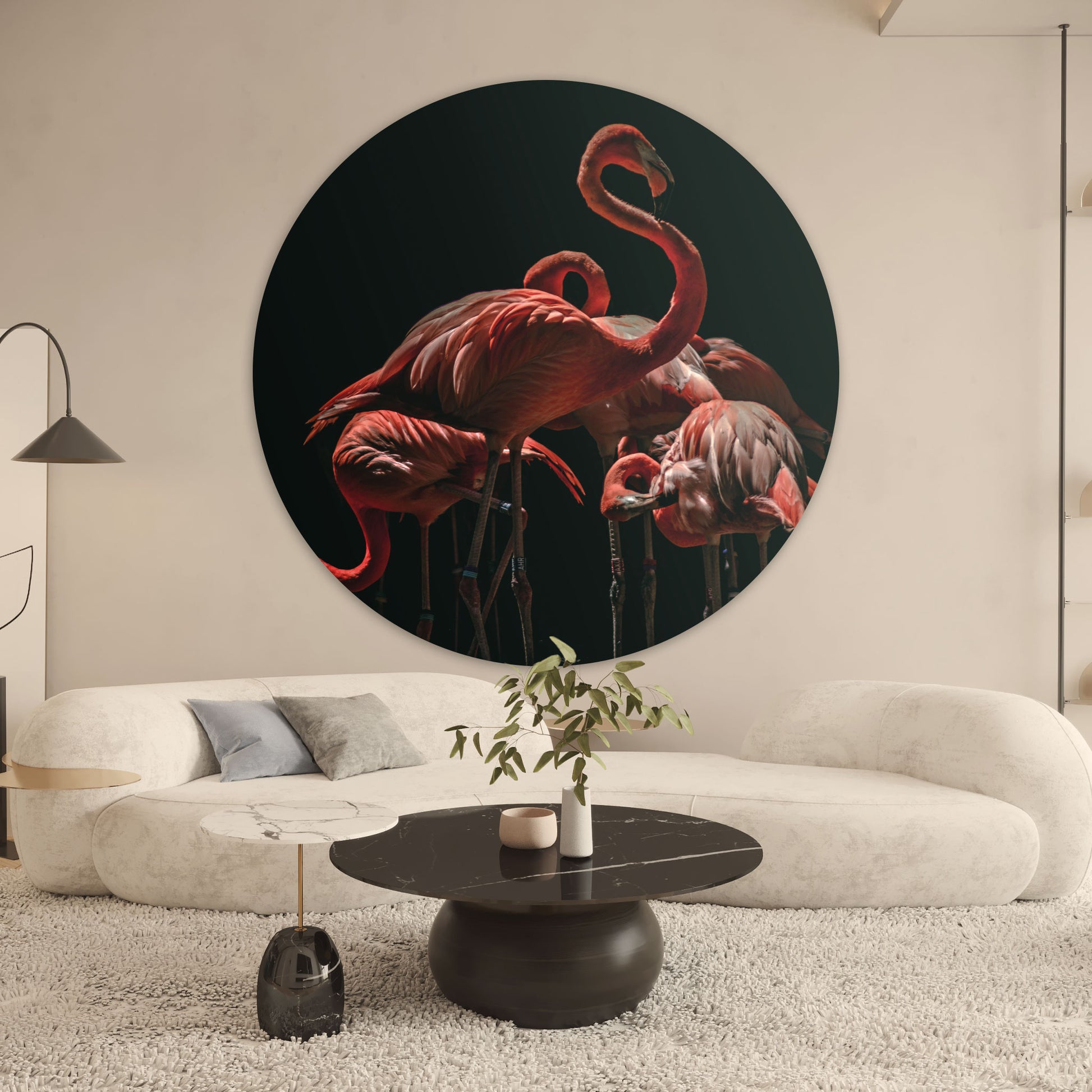 Flamingos - Fotografie - Muurstatuur