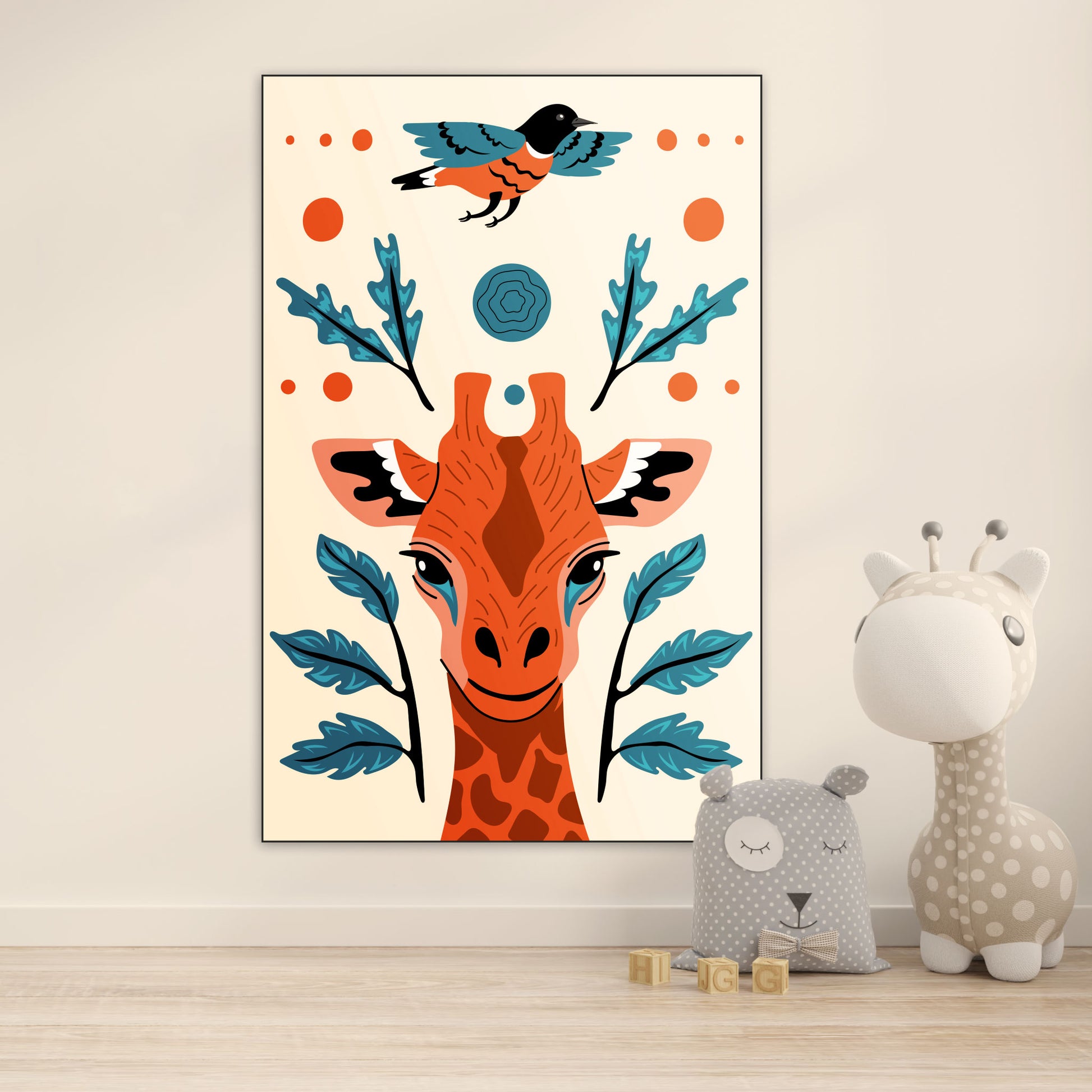 Giraffe - Kinderkamer - Muurstatuur