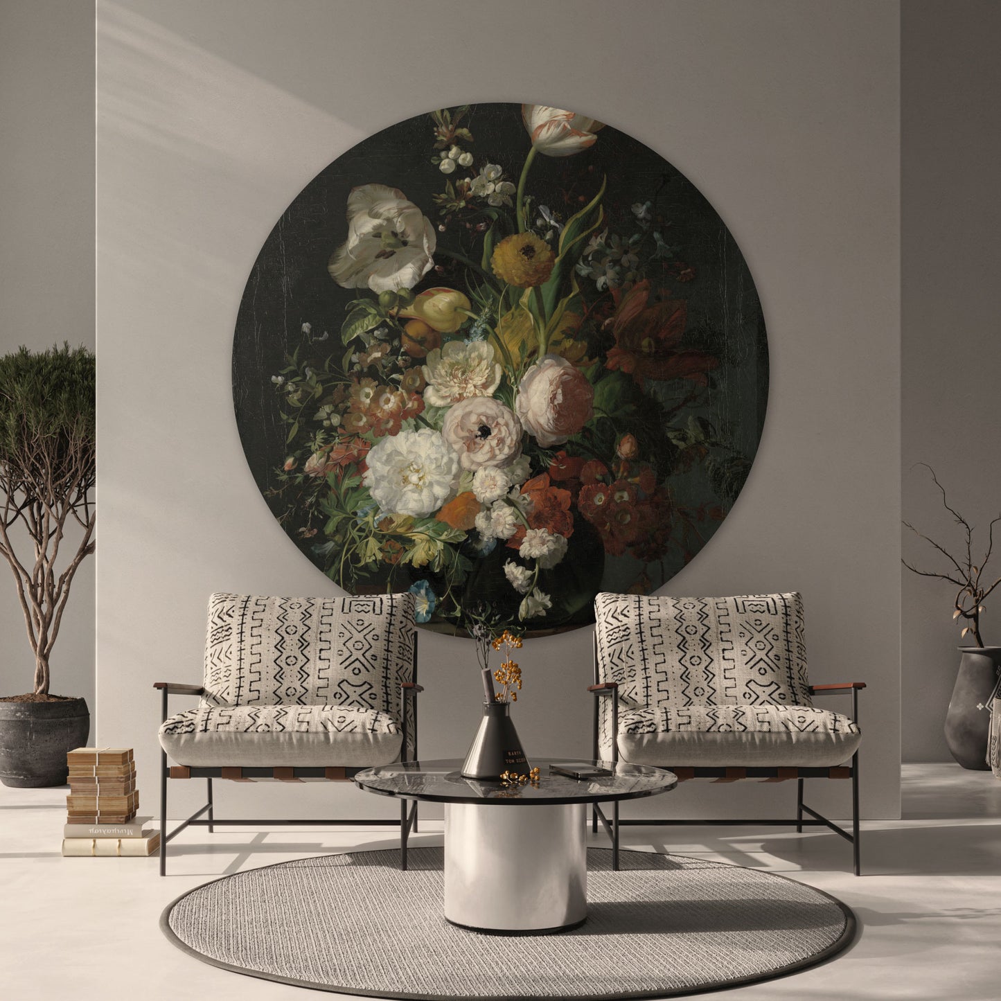 Stilleven met Bloemen in een Glazen Vaas I - Stillevens - Muurstatuur