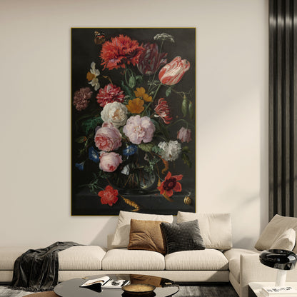 Stilleven met Bloemen in een Glazen Vaas II - Stillevens - Muurstatuur