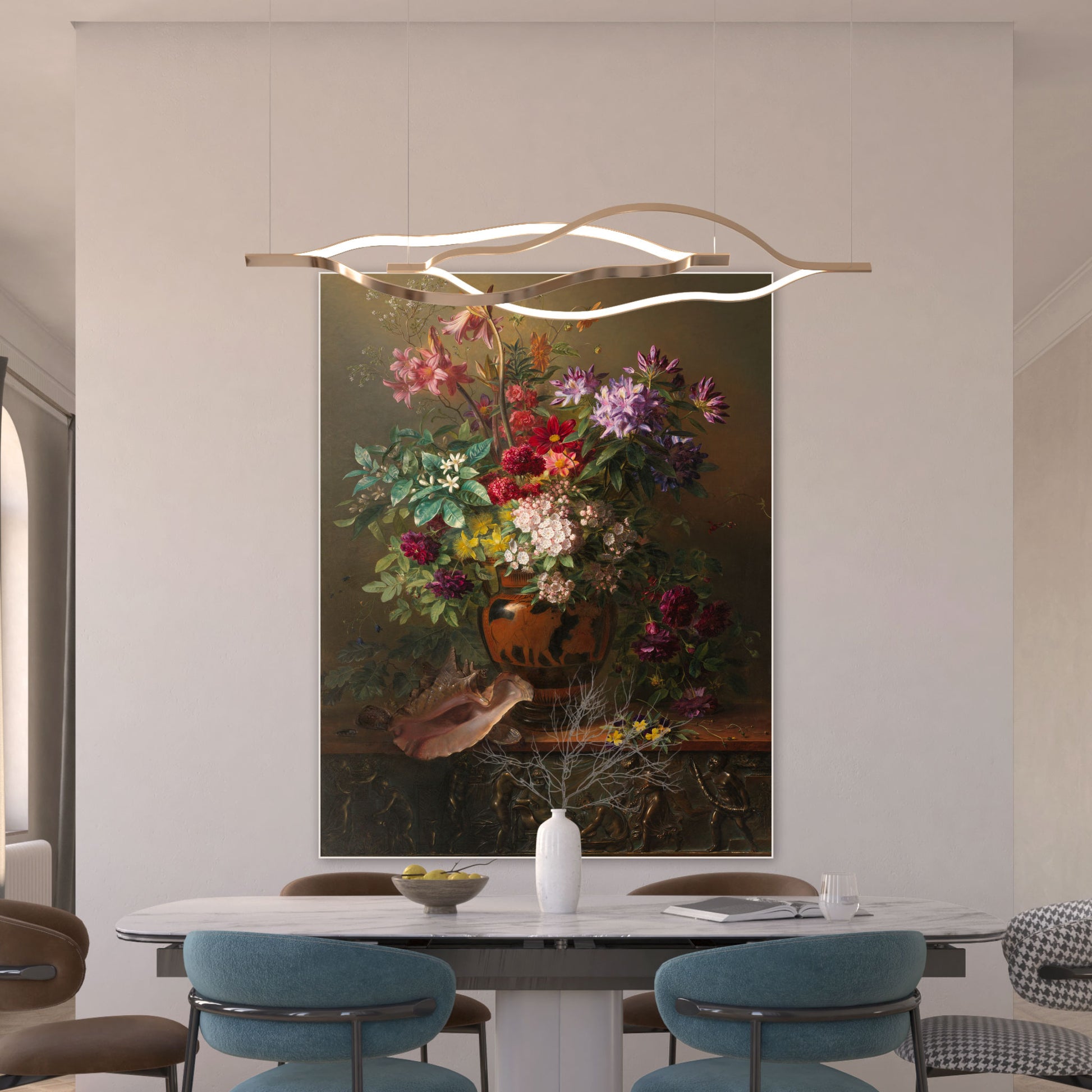 Stilleven met Bloemen in een Griekse Vaas - Stillevens - Muurstatuur