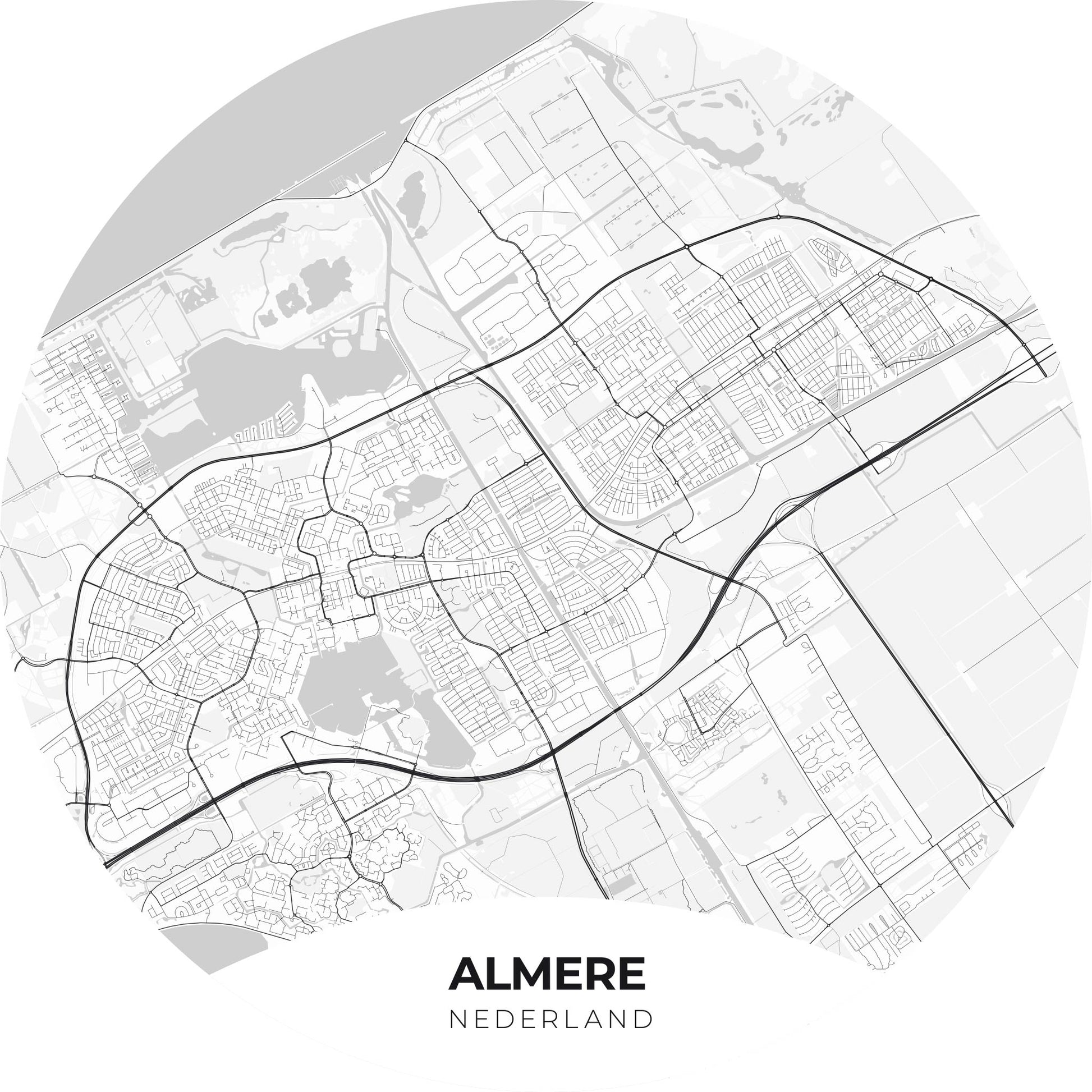 Almere - Kaarten - Muurstatuur