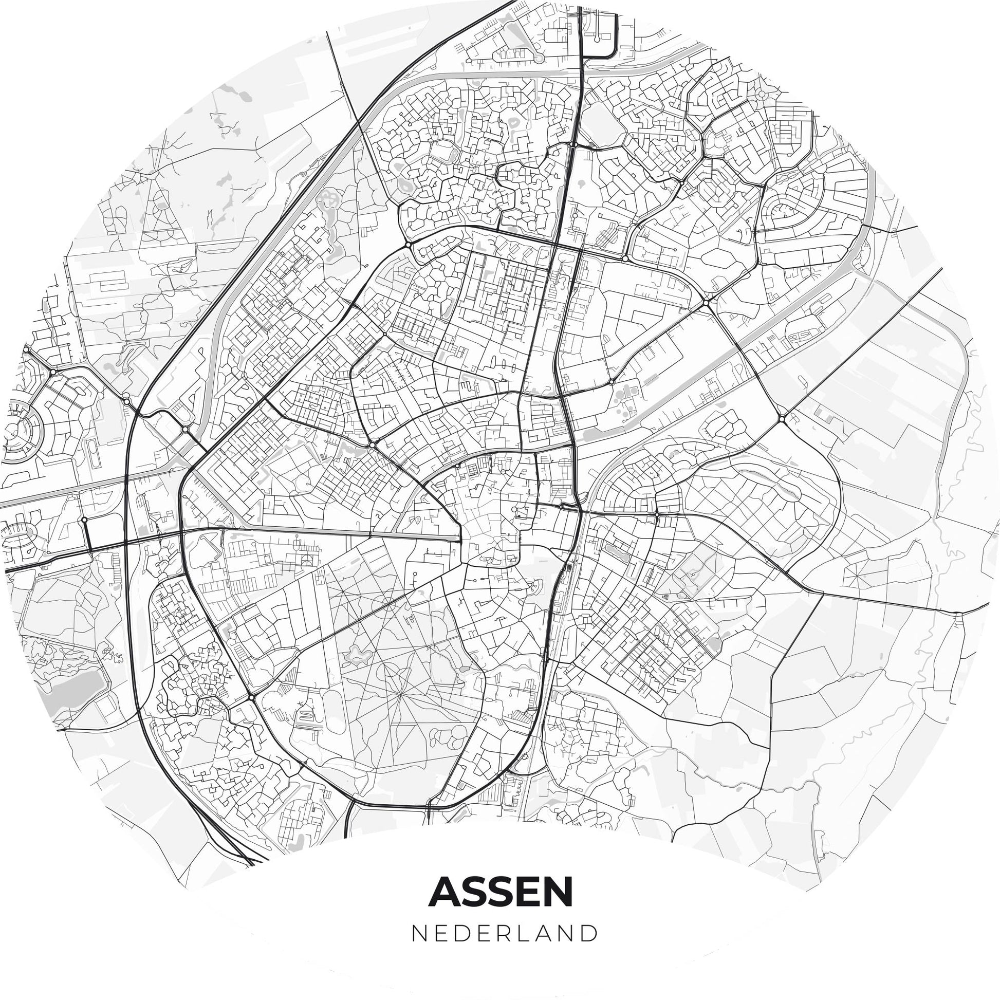 Assen - Kaarten - Muurstatuur
