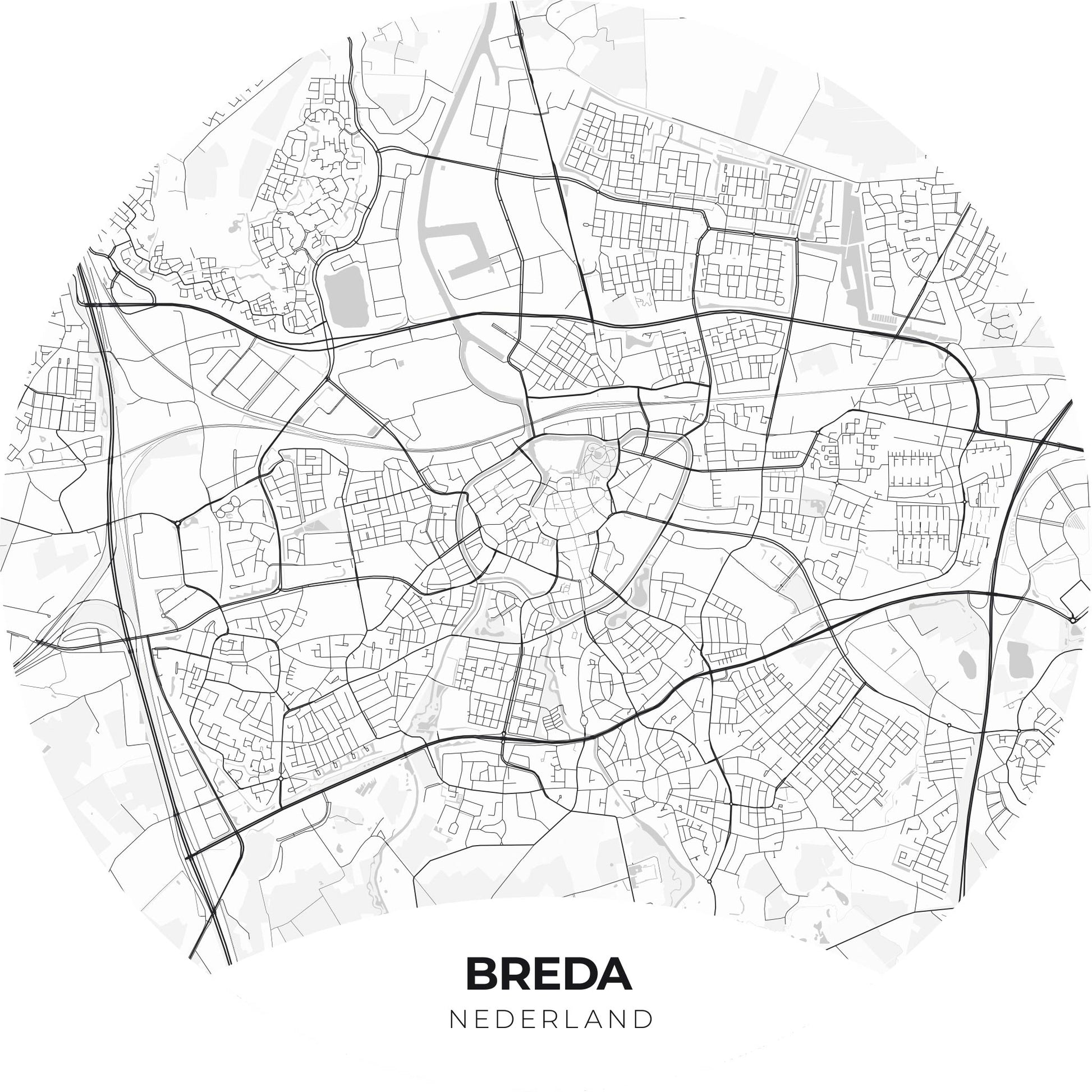 Breda - Kaarten - Muurstatuur