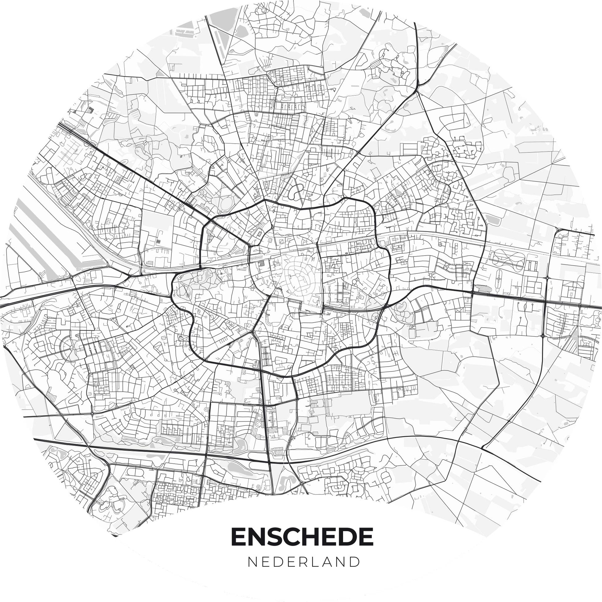 Enschede - Kaarten - Muurstatuur