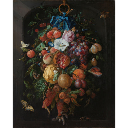 Festoen van Vruchten en Bloemen - Stillevens - Muurstatuur